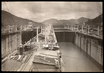 View of the Pedro Miguel Locks During the Construction of the Panama Canal